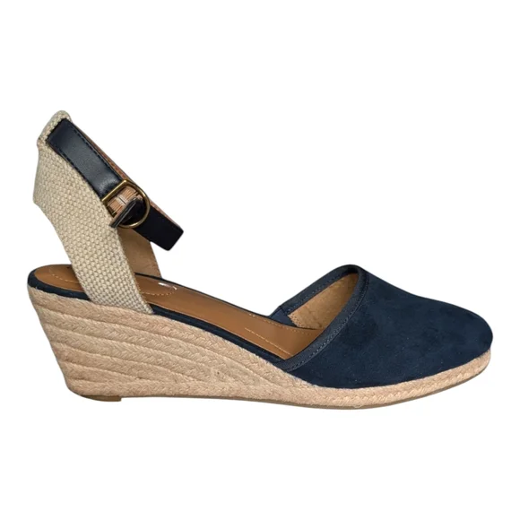Style & Co. Navy and Tan Wedge Sandals - Picture 2 of 7